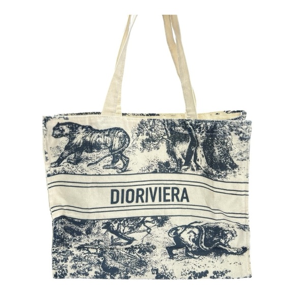 Dior Dioriviera Jute Novelty Tote with bottom board - Picture 5 of 14